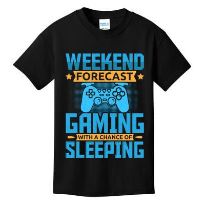 Weekend Forecast Gaming With A Chance Of Sleeping Kids T-Shirt