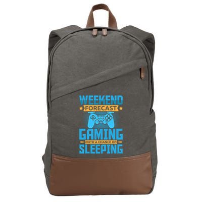 Weekend Forecast Gaming With A Chance Of Sleeping Cotton Canvas Backpack