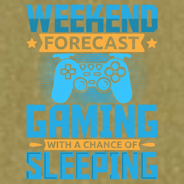 Weekend Forecast Gaming With A Chance Of Sleeping Garment-Dyed Women's Muscle Tee