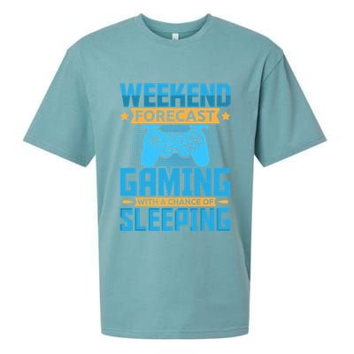 Weekend Forecast Gaming With A Chance Of Sleeping Sueded Cloud Jersey T-Shirt