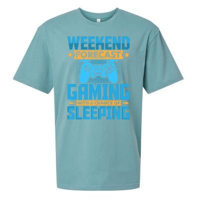 Weekend Forecast Gaming With A Chance Of Sleeping Sueded Cloud Jersey T-Shirt