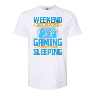 Weekend Forecast Gaming With A Chance Of Sleeping Softstyle CVC T-Shirt