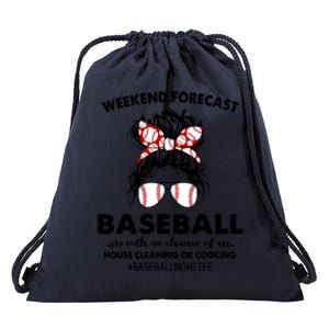 Weekend Forecastcool Gift Baseball With No Chance Of House Cleaning Gift Drawstring Bag