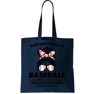 Weekend Forecastcool Gift Baseball With No Chance Of House Cleaning Gift Tote Bag