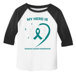 Wings Funny Gift My Hero Is Now My Angel Ovarian Cancer Awareness Gift Toddler Fine Jersey T-Shirt