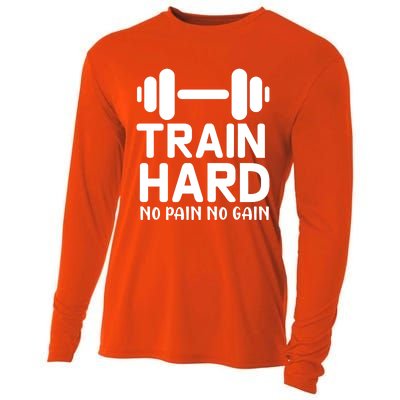 Workout Funny Gift Train Hard No Pain No Gain Cool Gift Cooling Performance Long Sleeve Crew