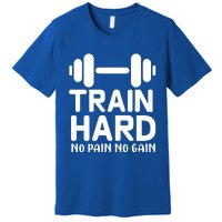 Workout Funny Gift Train Hard No Pain No Gain Cool Gift Premium T-Shirt