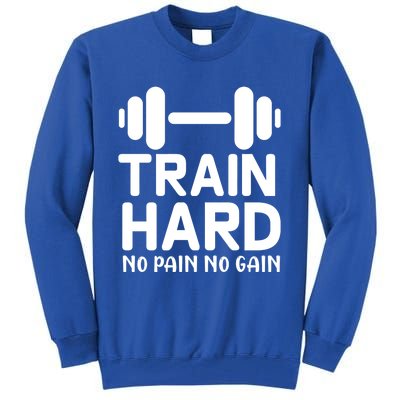 Workout Funny Gift Train Hard No Pain No Gain Cool Gift Tall Sweatshirt