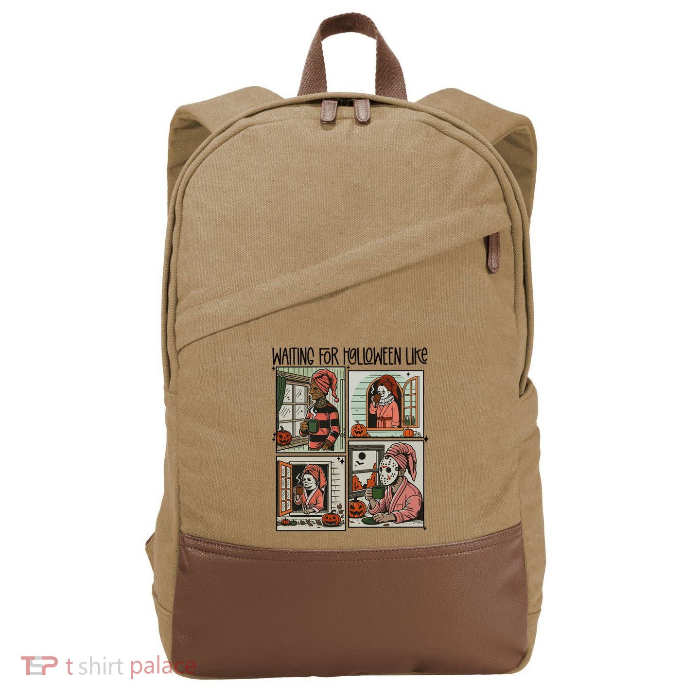 Waiting For Halloween Like Cotton Canvas Backpack