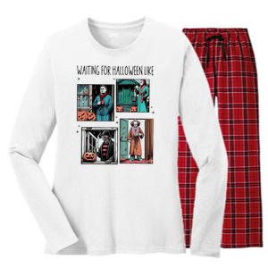 Waiting For Halloween Like Women's Long Sleeve Flannel Pajama Set 