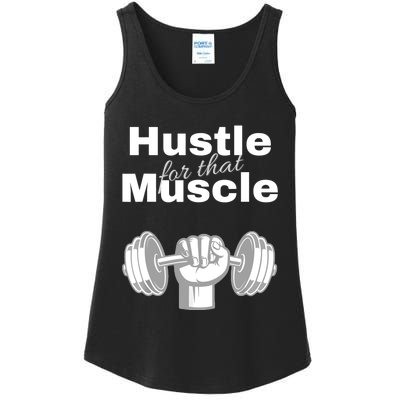 Workout For Him, Hustle For That Muscle Ladies Essential Tank