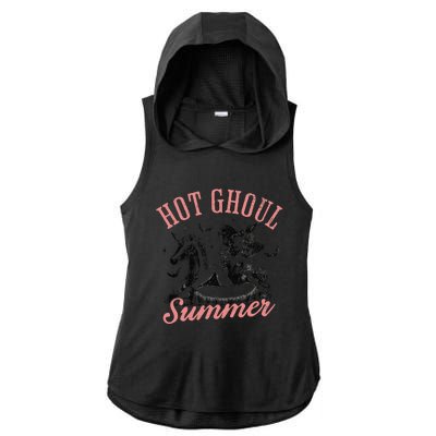 Women Funny Halloween Hot Ghoul Summer Summerween Ladies PosiCharge Tri-Blend Wicking Draft Hoodie Tank