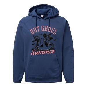 Women Funny Halloween Hot Ghoul Summer Summerween Performance Fleece Hoodie