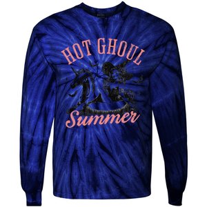 Women Funny Halloween Hot Ghoul Summer Summerween Tie-Dye Long Sleeve Shirt