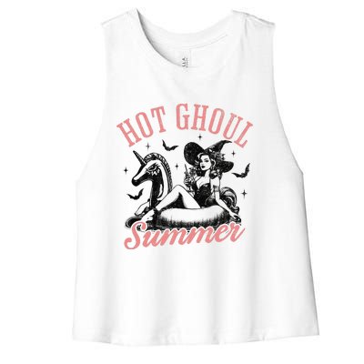 Women Funny Halloween Hot Ghoul Summer Summerween Women's Racerback Cropped Tank