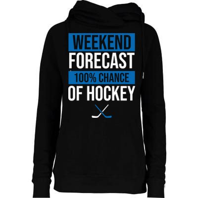Weekend Forecast Hockey Womens Funnel Neck Pullover Hood