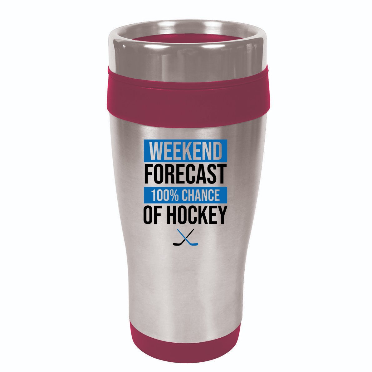 Weekend Forecast Hockey 16oz Travel Tumbler