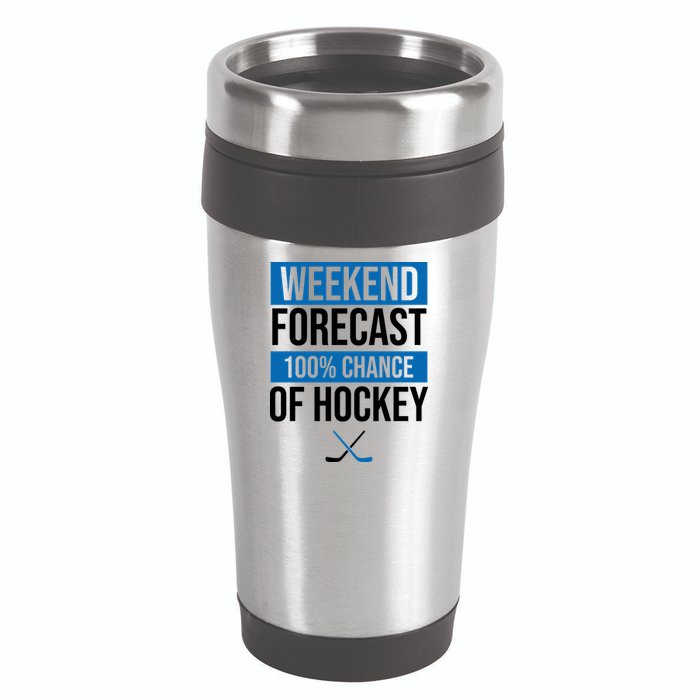 Weekend Forecast Hockey 16oz Travel Tumbler