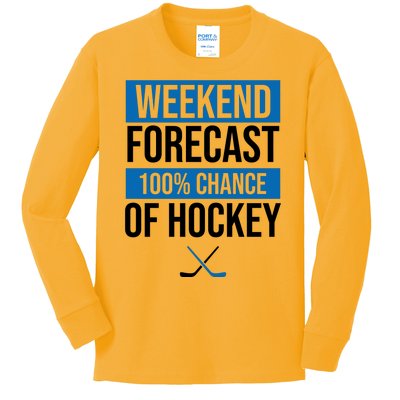 Weekend Forecast Hockey Kids Long Sleeve Shirt