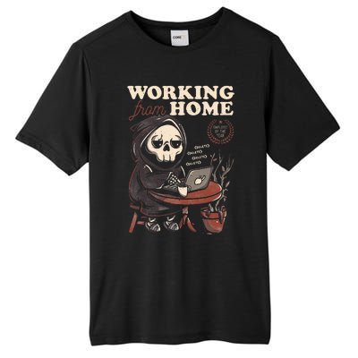 Working From Home Office Grim Reaper Skull Cute Halloween Tall Fusion ChromaSoft Performance T-Shirt