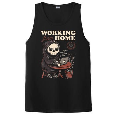 Working From Home Office Grim Reaper Skull Cute Halloween PosiCharge Competitor Tank