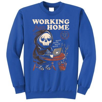 Working From Home Office Grim Reaper Skull Cute Halloween Sweatshirt