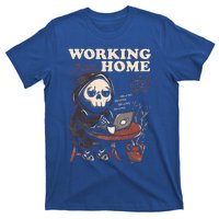 Working From Home Office Grim Reaper Skull Cute Halloween T-Shirt