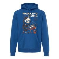 Working From Home Office Grim Reaper Skull Cute Halloween Premium Hoodie