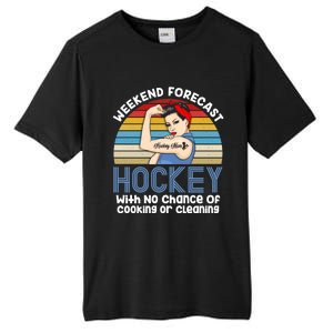 Weekend Forecast Hockey No Chance Cooking Or Cleaning Meaningful Gift Tall Fusion ChromaSoft Performance T-Shirt