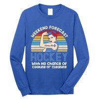 Weekend Forecast Hockey No Chance Cooking Or Cleaning Meaningful Gift Long Sleeve Shirt