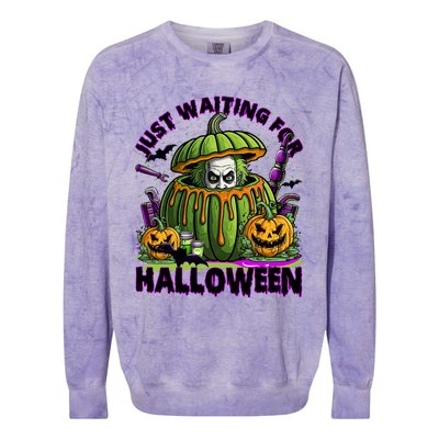 Waiting For Halloween Like Beetle Juice Horror Movie Colorblast Crewneck Sweatshirt