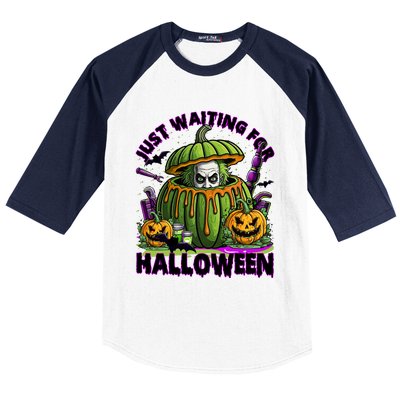 Waiting For Halloween Like Beetle Juice Horror Movie Baseball Sleeve Shirt