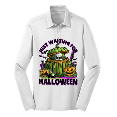 Waiting For Halloween Like Beetle Juice Horror Movie Silk Touch Performance Long Sleeve Polo