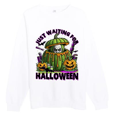 Waiting For Halloween Like Beetle Juice Horror Movie Premium Crewneck Sweatshirt