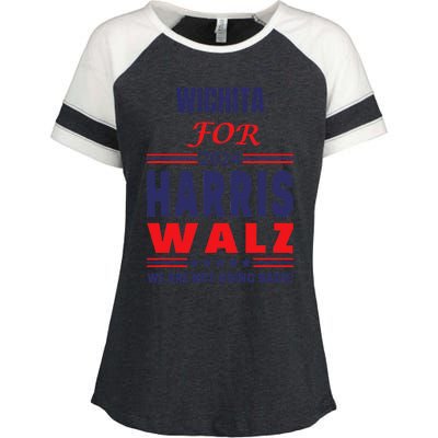 Wichita For Harris Walz We Are Not Going Back Enza Ladies Jersey Colorblock Tee