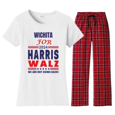 Wichita For Harris Walz We Are Not Going Back Women's Flannel Pajama Set