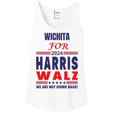 Wichita For Harris Walz We Are Not Going Back Ladies Essential Tank