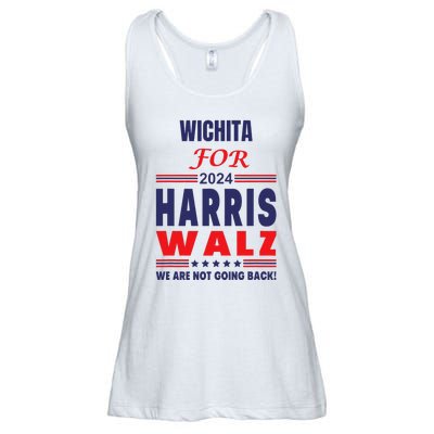 Wichita For Harris Walz We Are Not Going Back Ladies Essential Flowy Tank