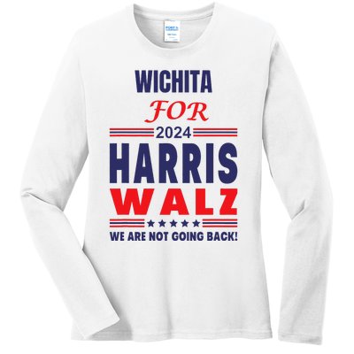 Wichita For Harris Walz We Are Not Going Back Ladies Long Sleeve Shirt