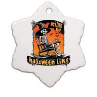 Waiting For Halloween Like Funny Skeleton Spooky Season Ceramic Star Ornament