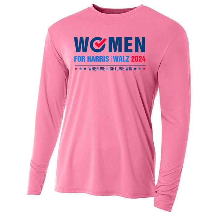 Women For Harris Walz 2024 When We Fight We Win Cooling Performance Long Sleeve Crew