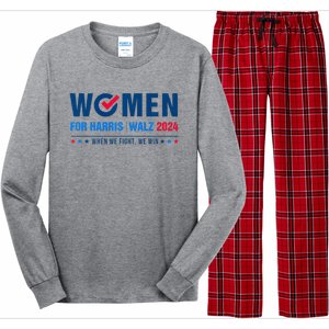 Women For Harris Walz 2024 When We Fight We Win Long Sleeve Pajama Set