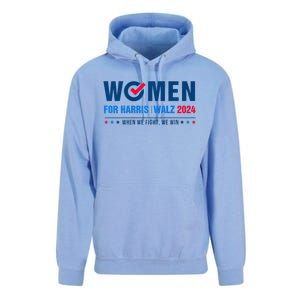 Women For Harris Walz 2024 When We Fight We Win Unisex Surf Hoodie