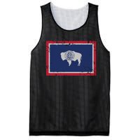 Wyoming Flag Home Love Family Vintage Distressed Mesh Reversible Basketball Jersey Tank