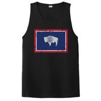 Wyoming Flag Home Love Family Vintage Distressed PosiCharge Competitor Tank