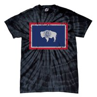 Wyoming Flag Home Love Family Vintage Distressed Tie-Dye T-Shirt