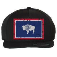 Wyoming Flag Home Love Family Vintage Distressed Wool Snapback Cap