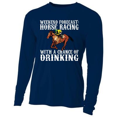 Weekend Forecast Horse Racing Chance Of Drinking Derby Gift Cooling Performance Long Sleeve Crew