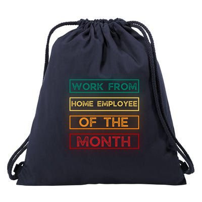Work From Home Employee Of The Month Retro Drawstring Bag