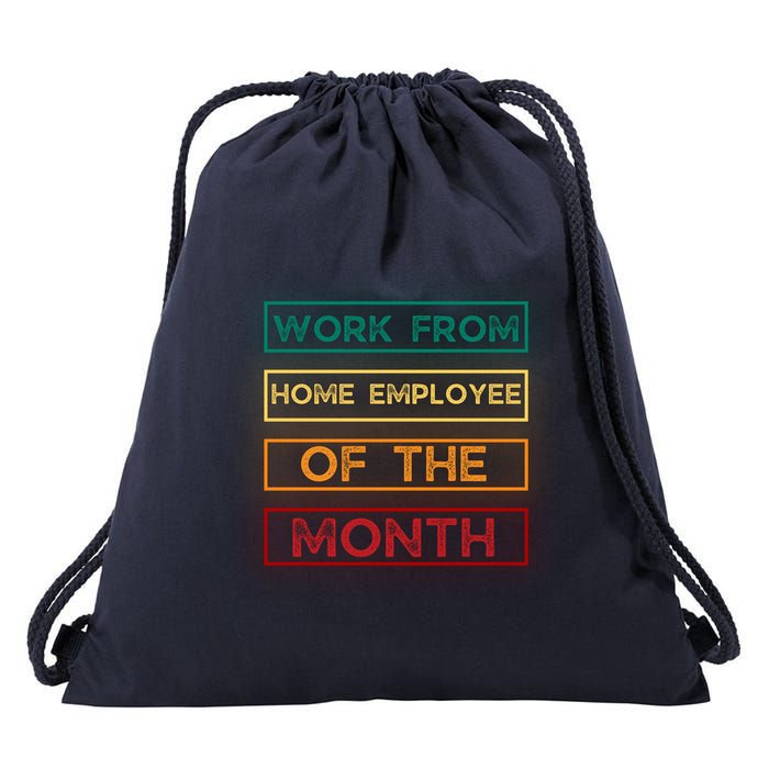 Work From Home Employee Of The Month Retro Drawstring Bag